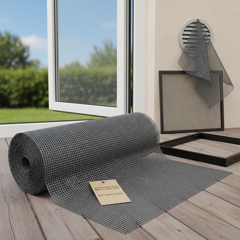 Wasserdichtes PVC-beschichtetes Insektenschutznetz Ideal für Außenbauten Fenster Türen und Lüftungsöffnungen