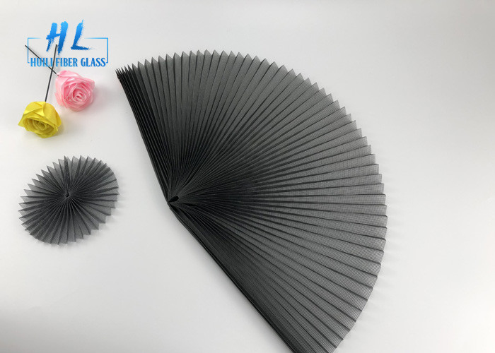 2.2m breites graues Farbplissee-Insektenschutzgitter-steifes Polyester gefaltete Masche