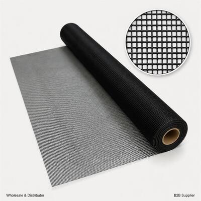 ROBUSTES 14X14 MASCHENWEITE 80G SCHWARZ HOCH FESTIGES GLASFASER-FENSTERSCHIRMGEWEBE FÜR WOHNZIMMERFENSTER