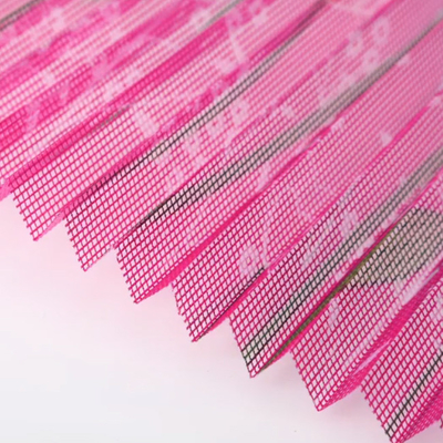 Polyester pp., das faltende Fenstergitter-Tulpen-Rosa-Blume Druckmasche schiebt